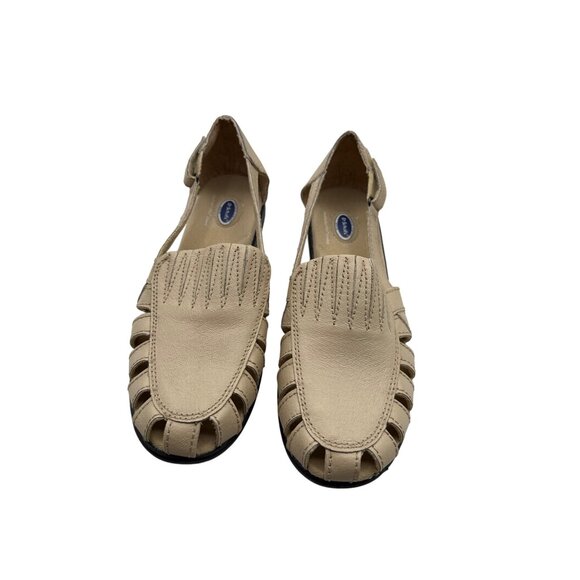 Dr. Scholl's Size 10 Leather Comfortable Beige Loafers Cut-Out Design Cushioned - Picture 4 of 13